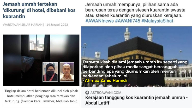 Layanan buruk kepada jemaah Umrah jalani kuarantin tidak sepatutnya berlaku