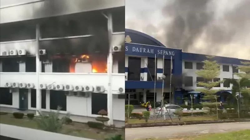[Video] Pejabat Pentadbiran Jenayah IPD Sepang terbakar